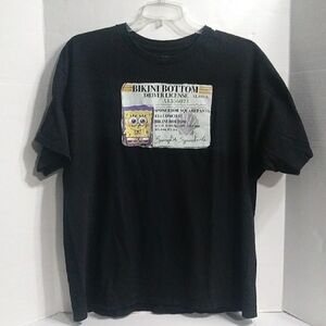 Nickelodeon Sponge Bob Squarepants Men's Black Graphic T-Shirt *EUC*